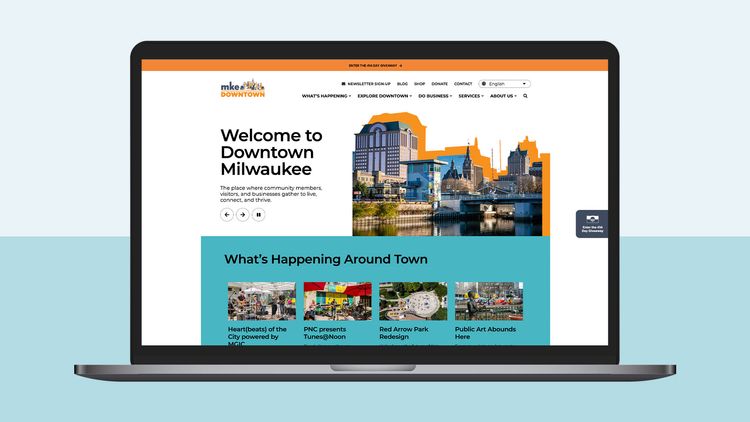 Milwaukee Downtown website homepage.